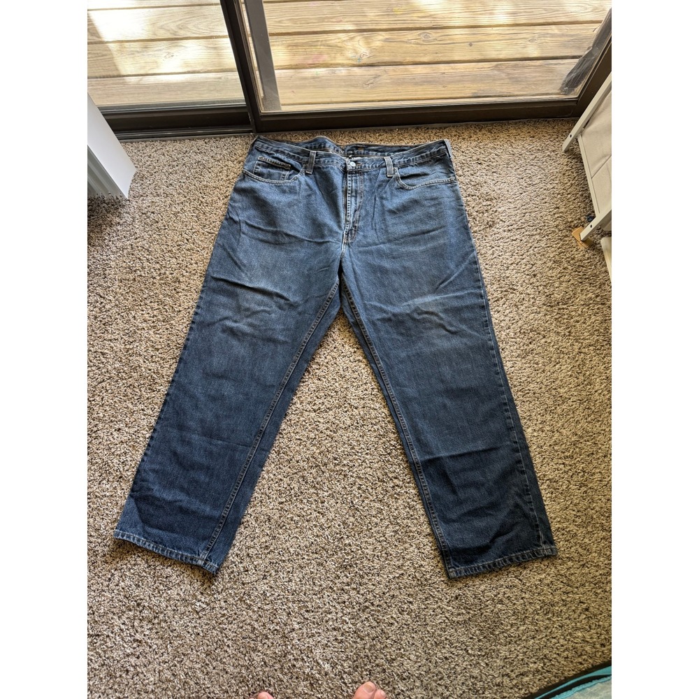 AXIST Mens Straight Leg Jeans Blue Medium Wash Denim Pants 44x30 Cotton
